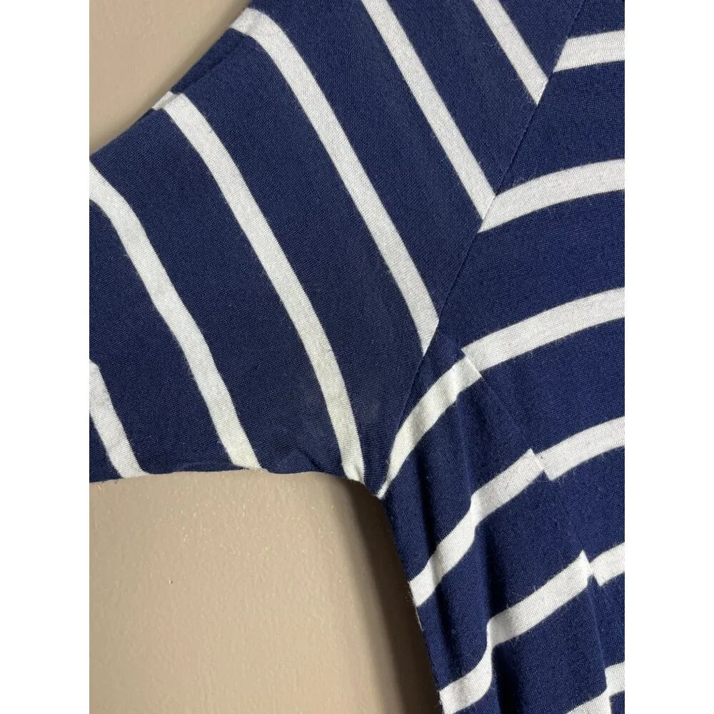 New Directions Dress Blue Stripe Knit Jersey Swing Trapeze Comfort Womens S - Picture 5 of 10